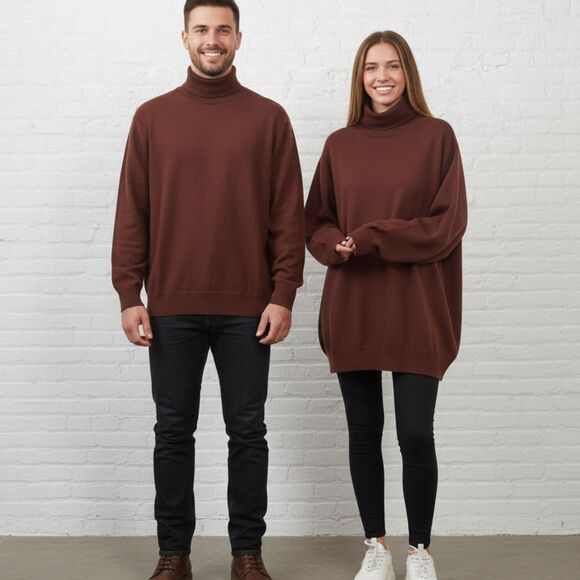 Lord & Taylor Merino Wool Turtleneck Size XL Rust Brown Vintage EUC Unisex - Picture 1 of 16